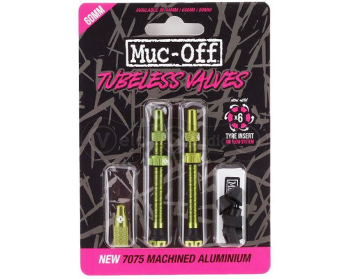 Безкамерний ніпель MUC-OFF Tubeless V2 60 мм зелений - 2 штуки