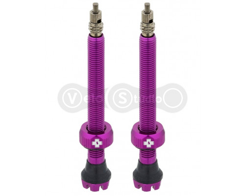 Бескамерный ниппель MUC-OFF Tubeless V2 60 мм фиолетовый - 2 штуки
