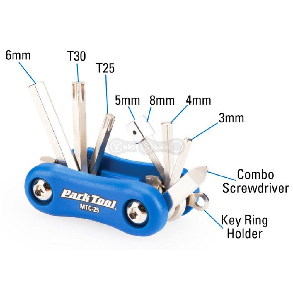 Мультитул Park Tool MTC-25, 3/4/5/6/8mm, T25/T30 комбо отвёртка