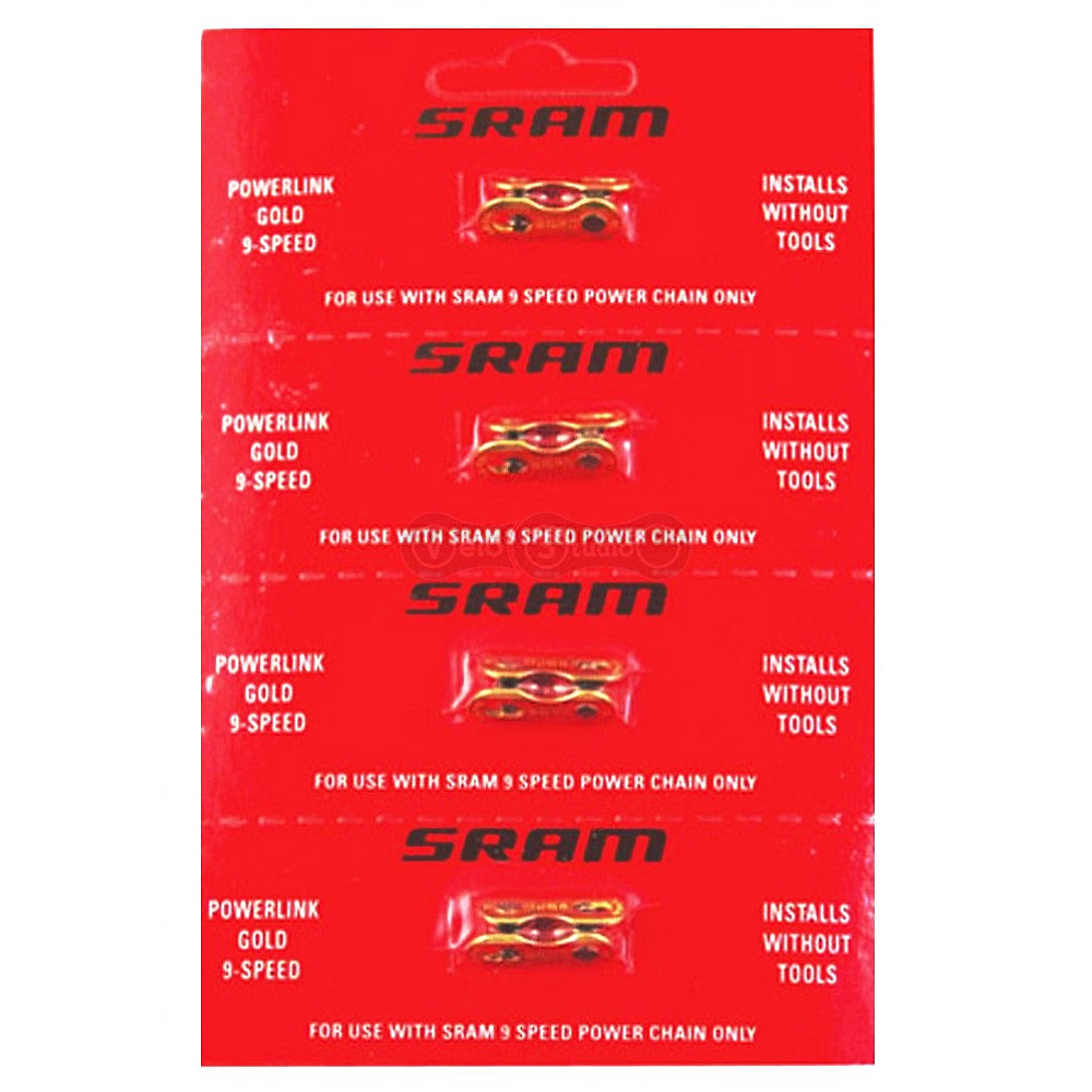 Замок ланцюга SRAM PowerLock 9 швидкостей, золото, 4 штуки