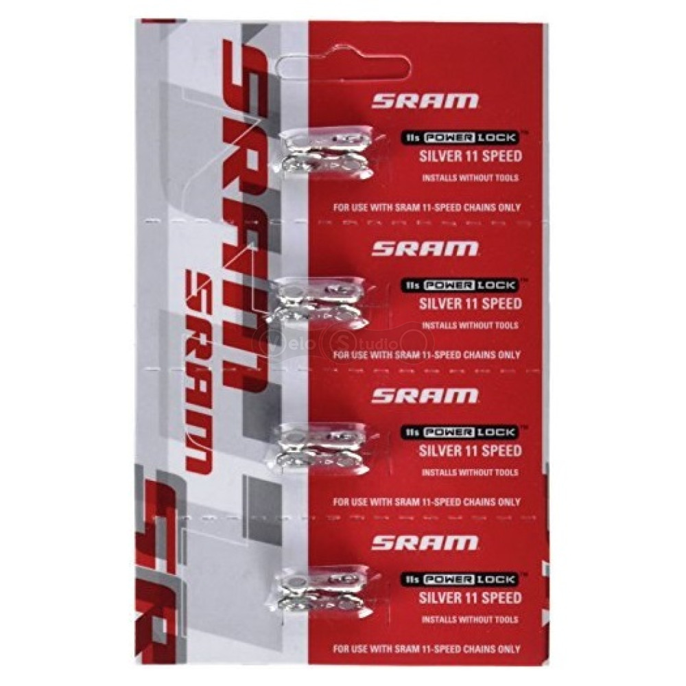 Замок цепи SRAM PowerLock 11 скоростей, серебро, 4 штуки