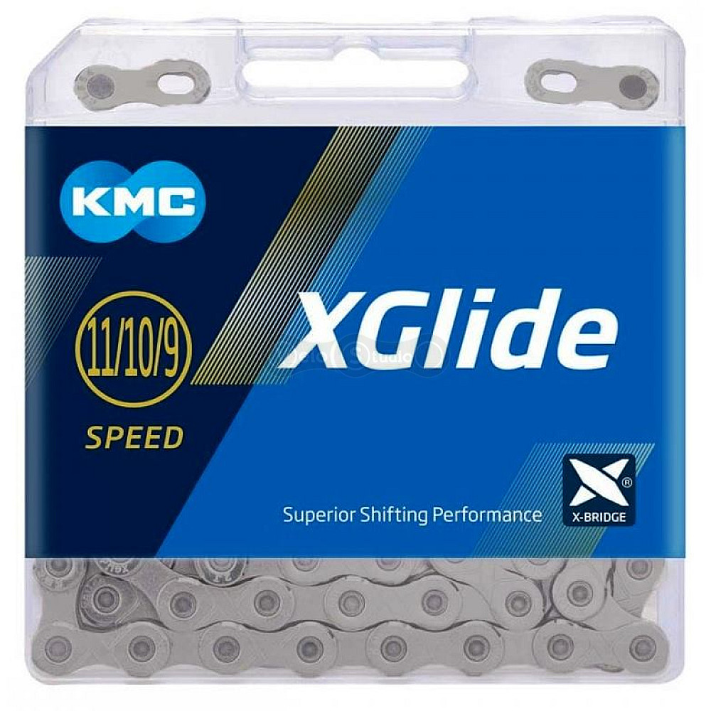 Цепь KMC X-Glide Grey Shimano Cues 9/10/11 скоростей., 126 звеньевв + замок