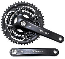 Шатуни PROWHEEL SWIFT-201P, під квадрат, 170мм, 28-38-48Т, чорні