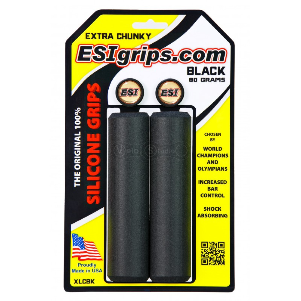 Грипси ESI Extra Chunky Black (чорні) 34 мм