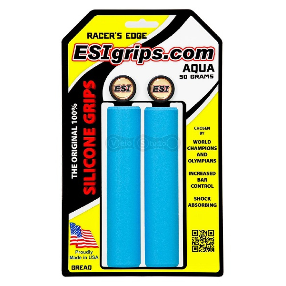 Грипсы ESI Racer's Edge Aqua (голубые) 30 мм