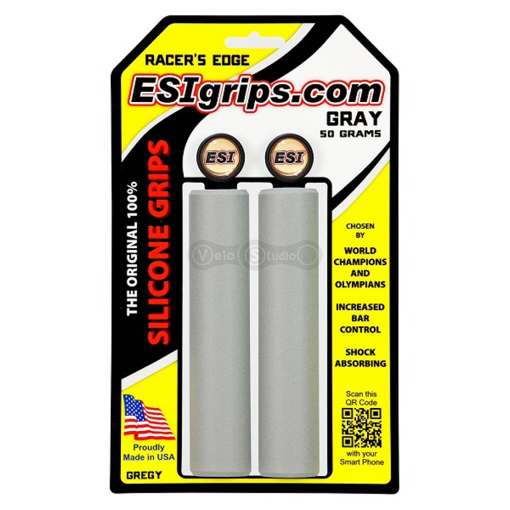 Грипсы ESI Racer's Edge Gray (серые) 30 мм