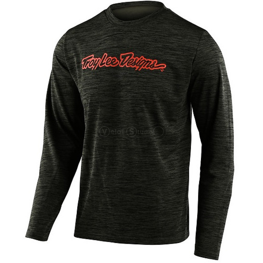 Вело джерси TLD Flowline LS Jersey [Signature Heather Green Tangerine] SM