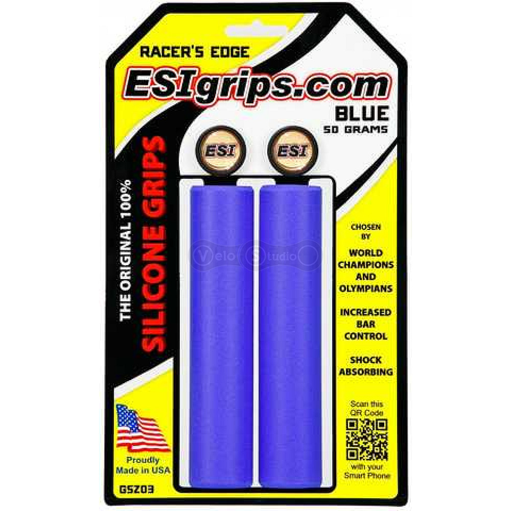 Грипсы ESI Racer's Edge Blue (синие) 30 мм