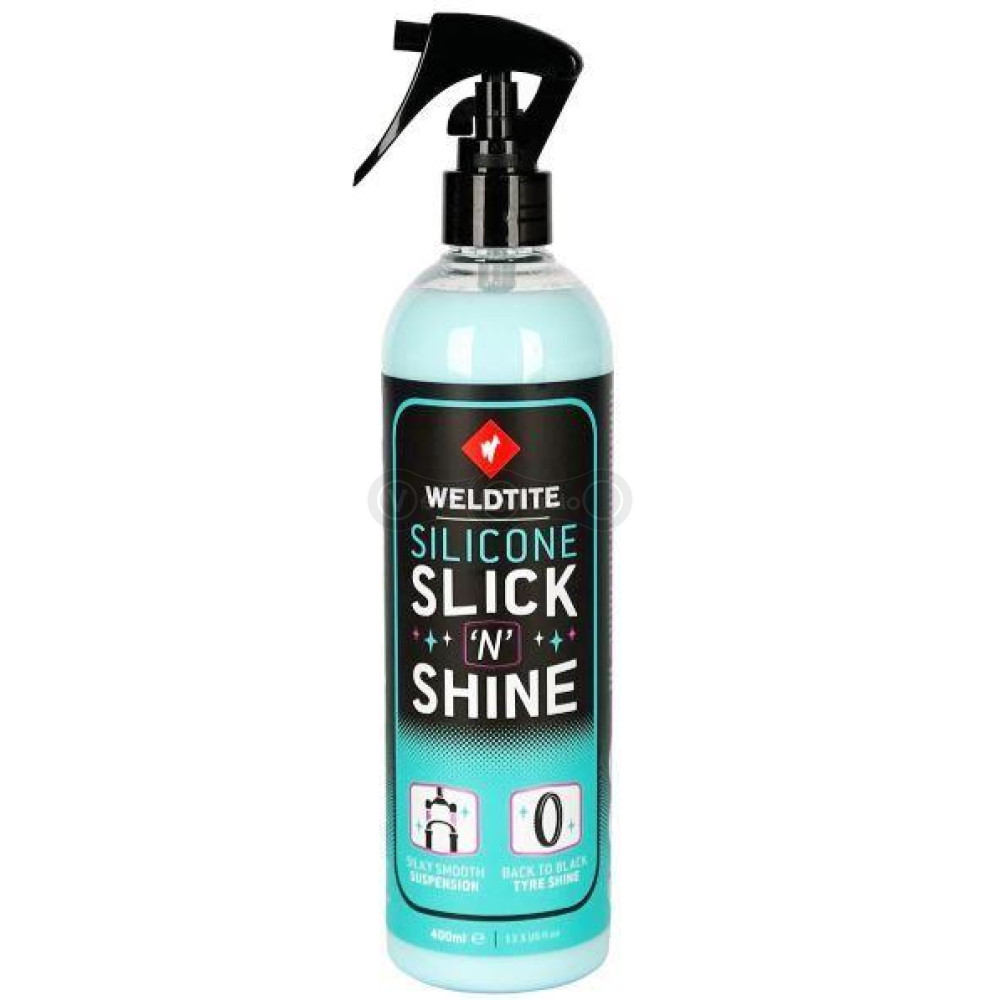 Силиконовая защита и блеск Weldtite 03042 Silicone Slick 'N' Shine для ног вилок и покрышек, спрей, 400мл