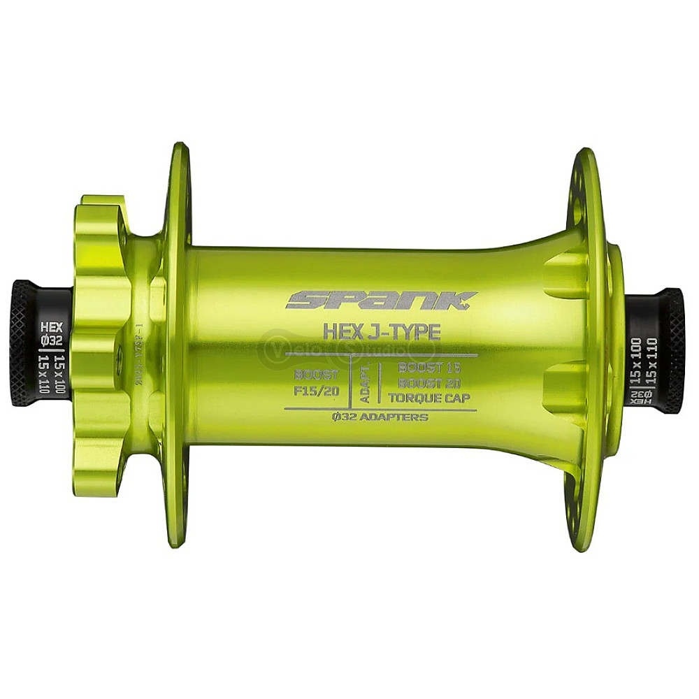 Передня втулка SPANK HEX J-TYPE Boost F15/20, H32, Green