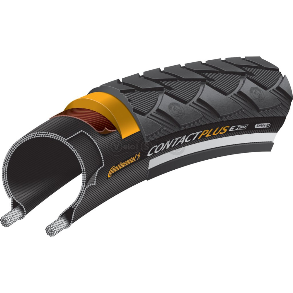 Вело покрышка Continental eContact Plus 28 x 2.20 черная светоотражающая