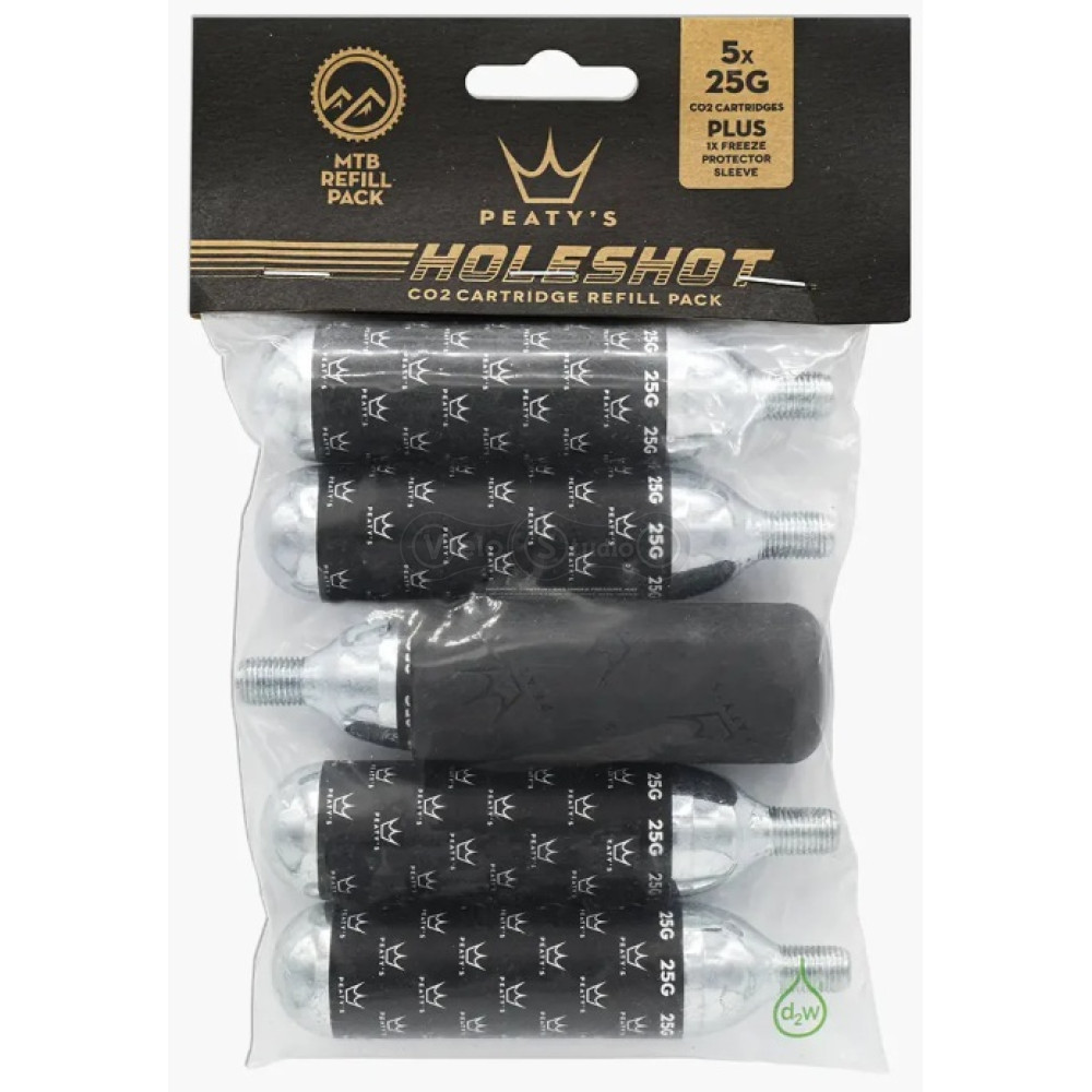 Набор балончиков Peaty's Holeshot CO2 Cartridge Refill Pack, MTB 5x25g