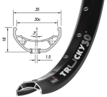 Обід Mach1 Trucky 30 Disk 27.5 дюймів, 28 спиць, Tubeless Ready