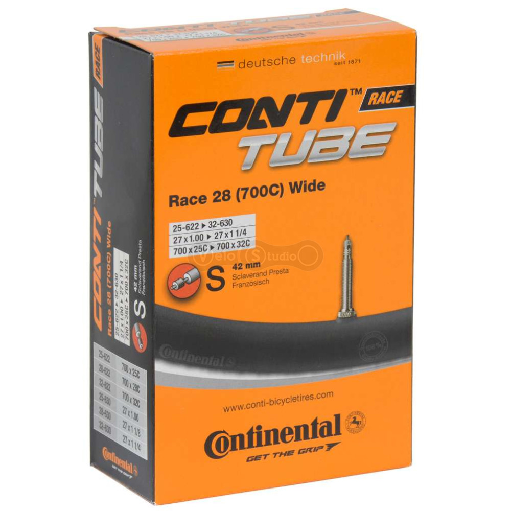 Вело камера Continental Race 700x25C/32C, Training, 25-622/32-630, S42, 170 г
