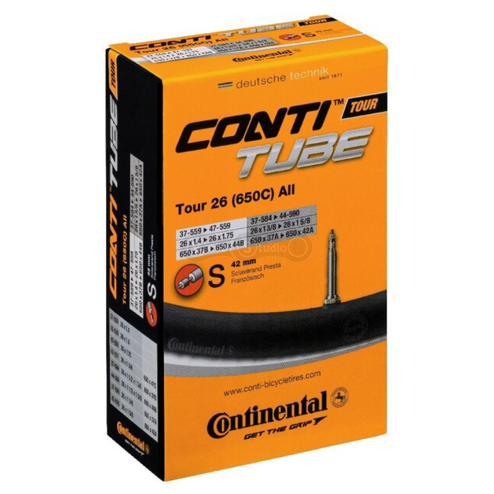 Вело камера Continental Tour 26 x 1 3/8-1.75 slim, 37-559 -> 47-597, S42, 220 г