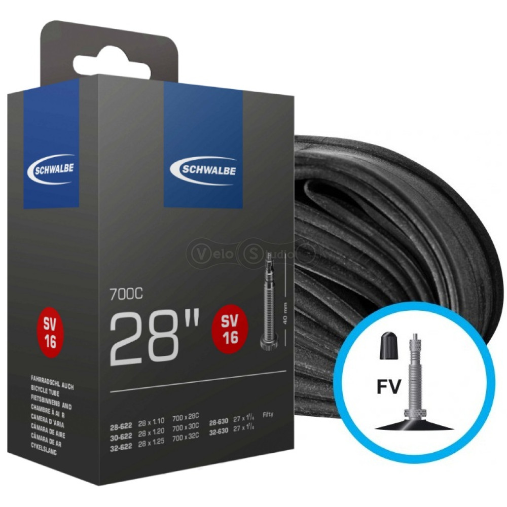 Вело камера Schwalbe SV 16 Standart 700x28C-32C, SV 40мм