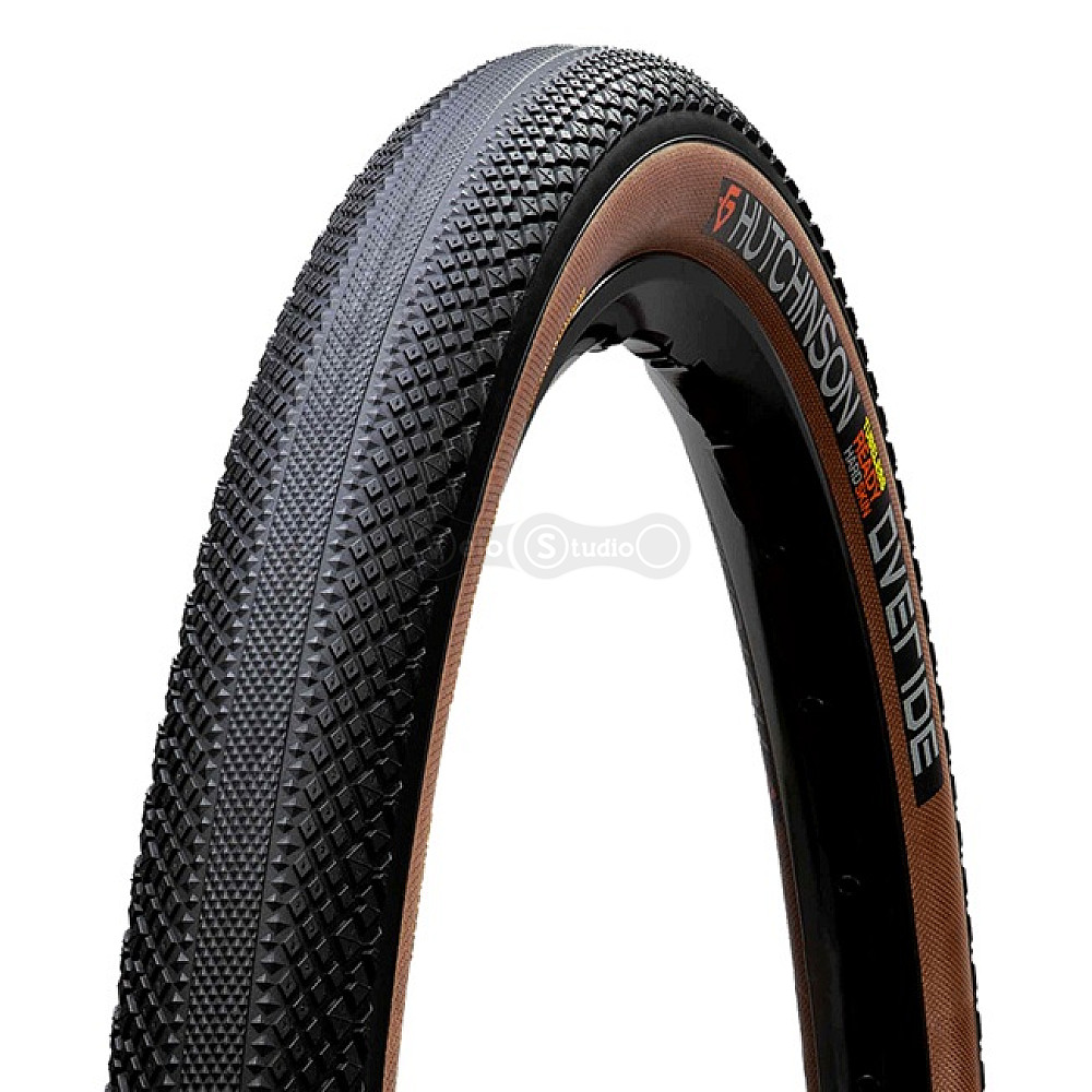 Вело покрышка HUTCHINSON OVERIDE 700X50, Hardskin, Tubeless Ready, Tan Walls