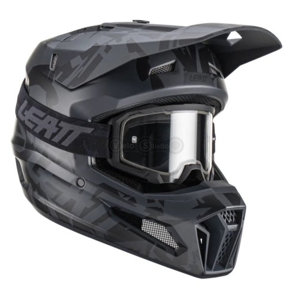 Мотошолом Leatt Helmet Moto 3.5 Stealth S (55-56 см) + Маска Velocity