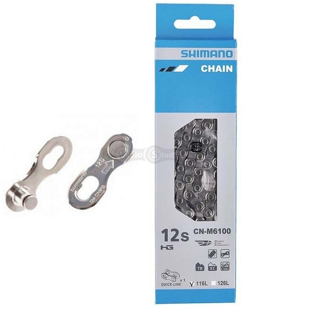Цепь Shimano CN-M6100 116 звеньев Quick Link 12 скоростей