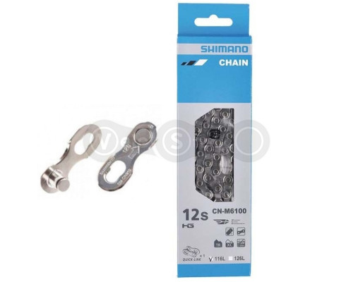 Цепь Shimano CN-M6100 116 звеньев Quick Link 12 скоростей