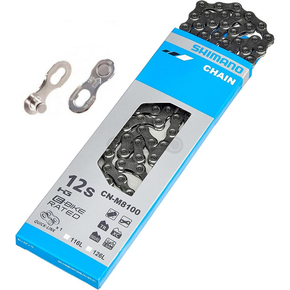 Цепь Shimano CN-M8100 Deore XT 116 звеньев Quick Link 12 скоростей