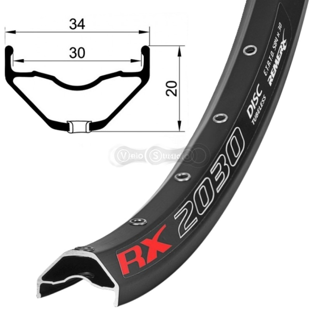 Обод Remerx ENDURO PLUS RX 2030, 29, 622x30, 28 отв, FV, E-Bike, Tubeless Ready