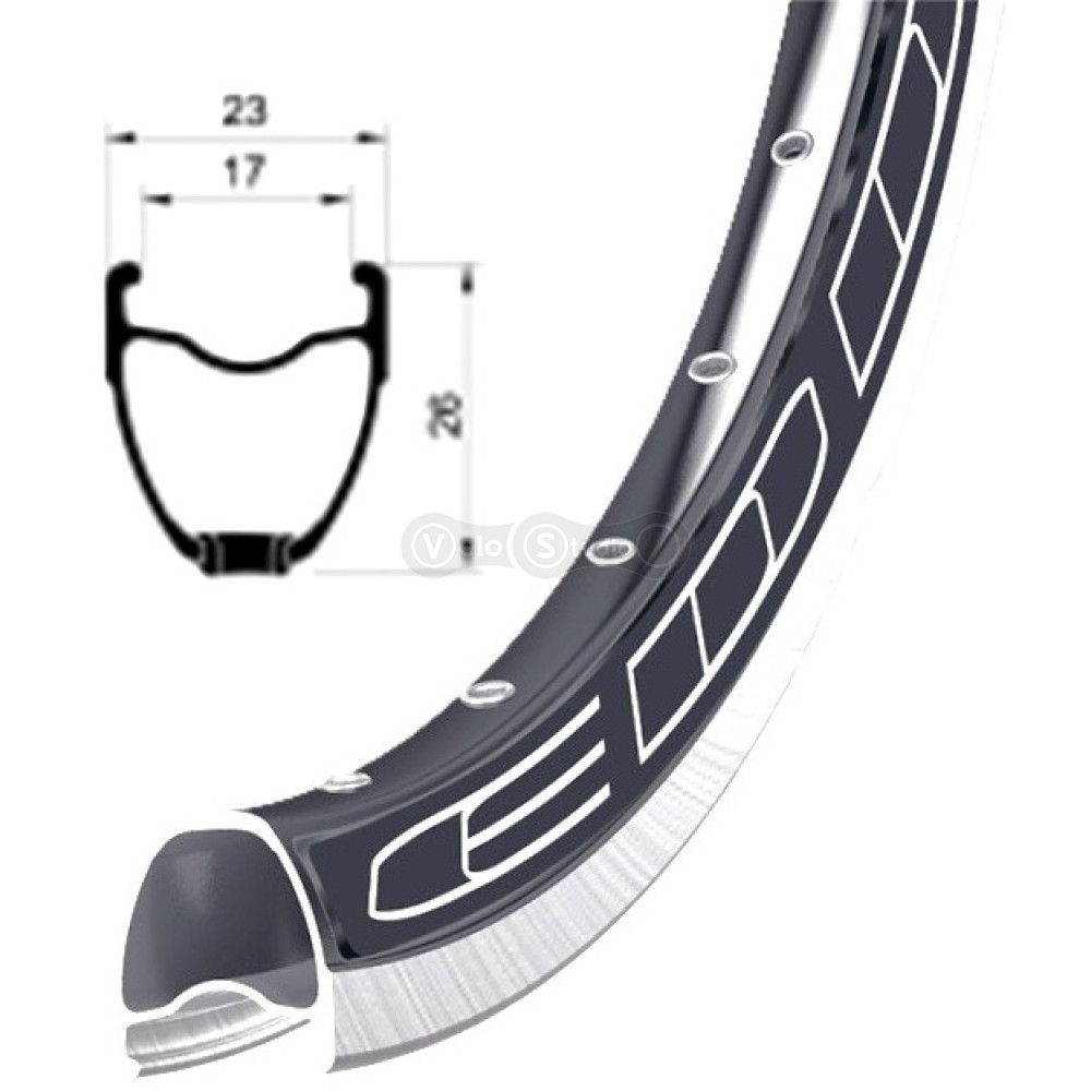 Обод Remerx EDDY RX 917, 28'', 622x17, 32 отв., FV, V-Br, CNC