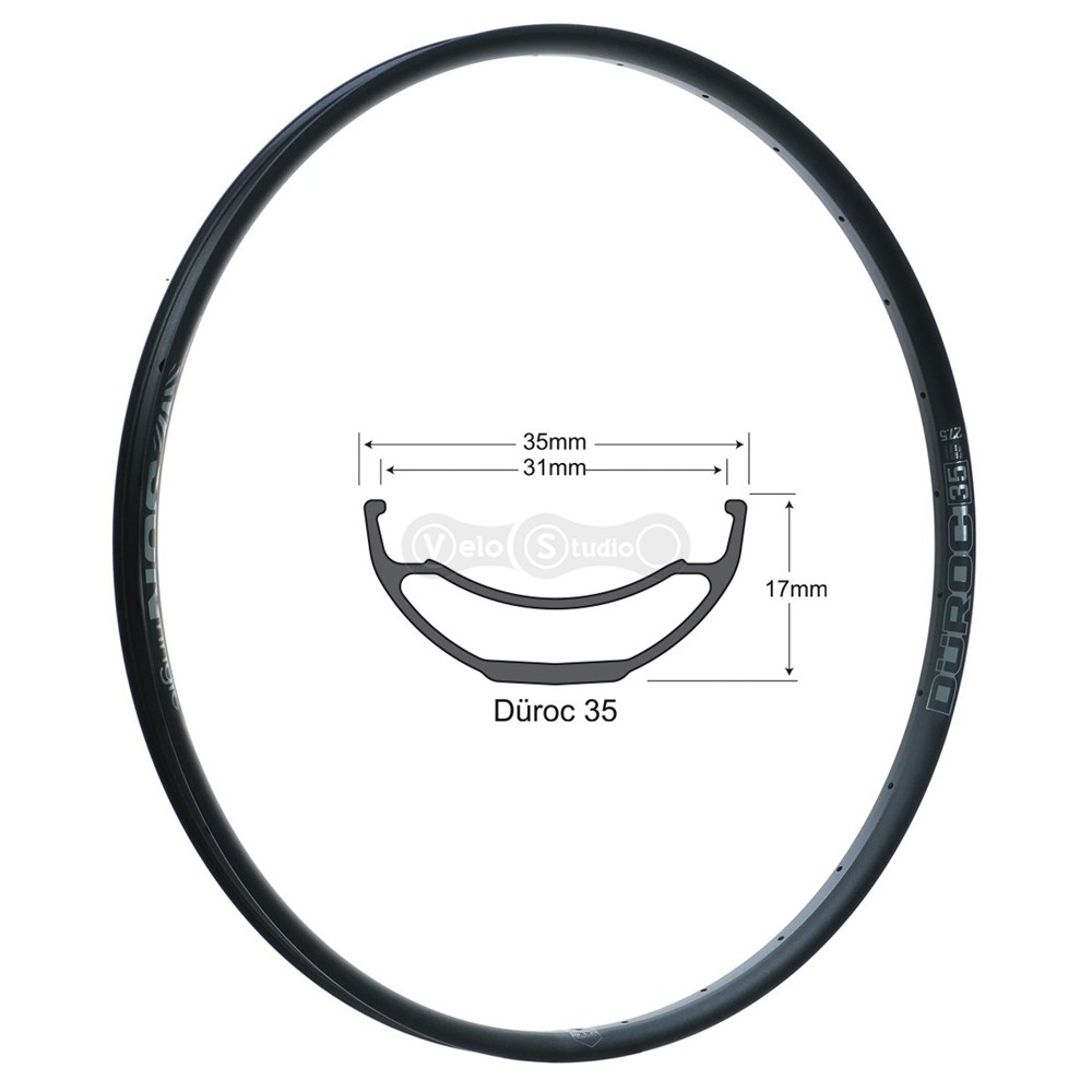 Обод SUNringlé Duroc 35 27,5", 584x31, 32 отв, черный, анодированный, сварной, tubeless ready