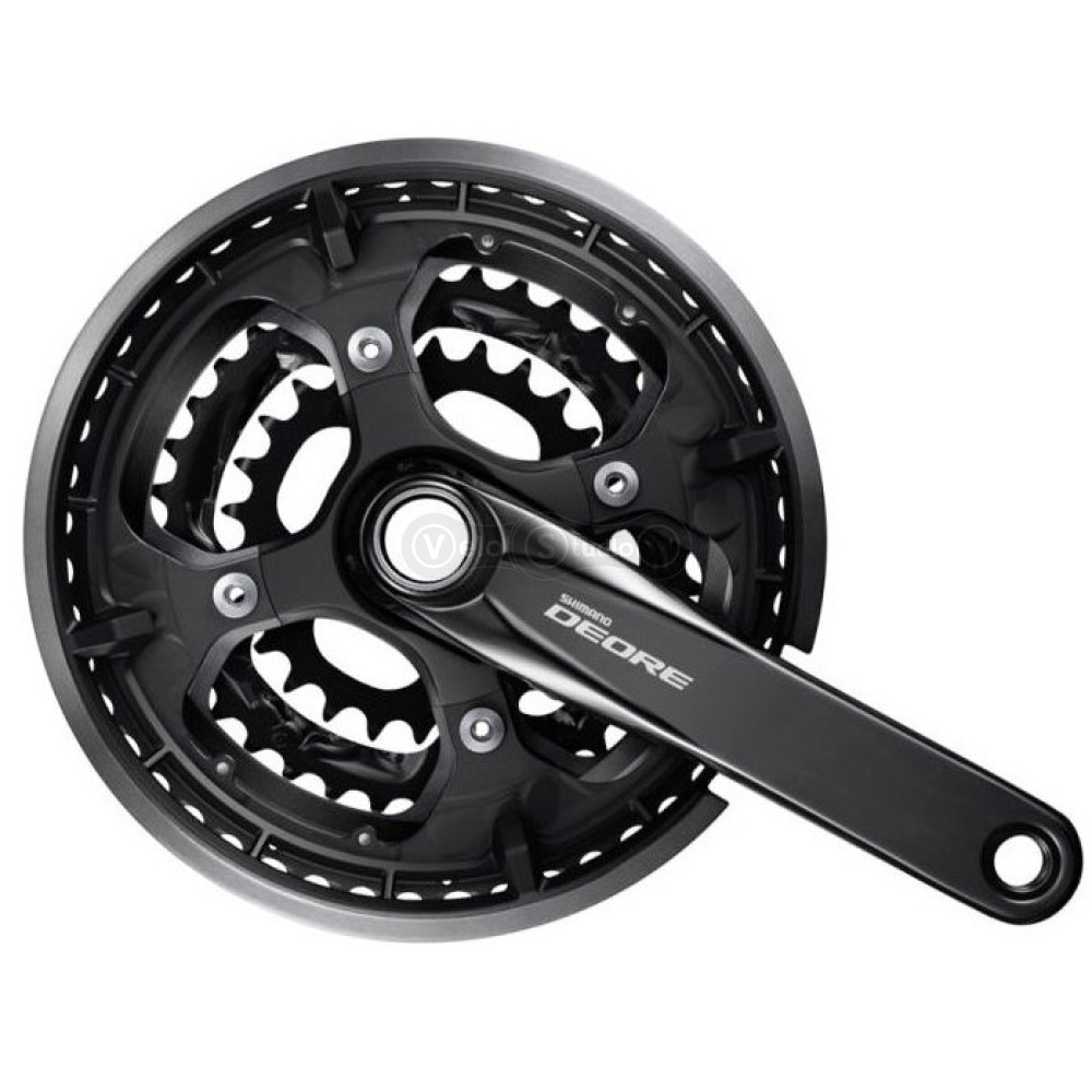 Шатуны Shimano FC-M6010-3 Deore 175 мм, 48X36X26 черные, OEM