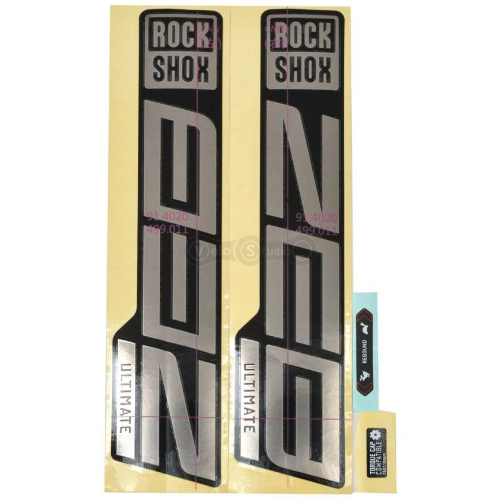 Наклейки на вилку ROCKSHOX - ZEB ULTIMATE 27/29 GLOSS POLAR FOIL FOR HIGH GLOSS BLACK (2021)