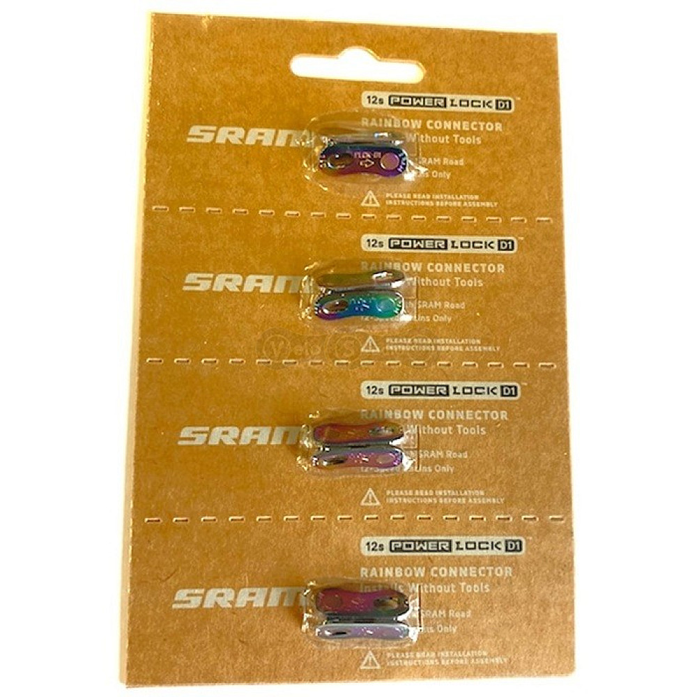 Замок ланцюга SRAM Flattop Chain Connector 12 швидкостей Rainbow - 4 штуки