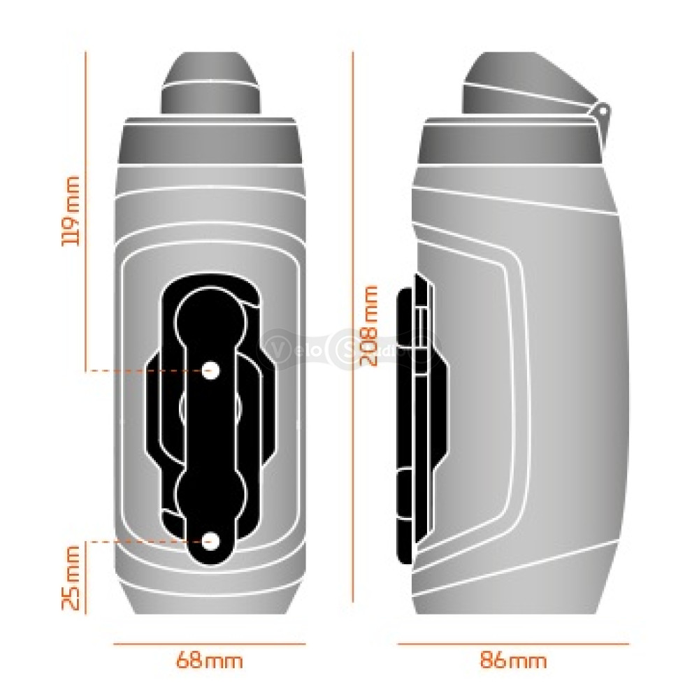 Фляга с магнитом и базой FIDLOCK TWIST bottle 590мл., черный