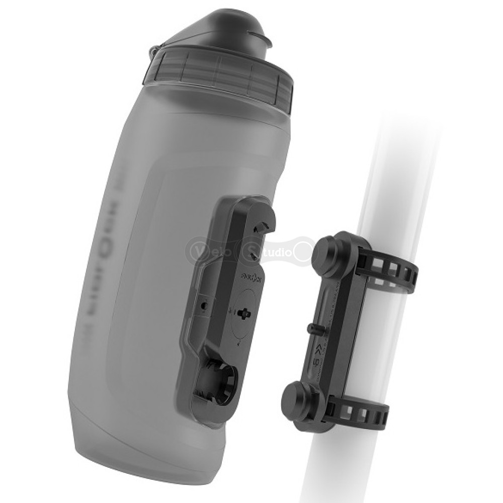 Фляга с коннектором и базой FIDLOCK TWIST bottle 590мл., универсальная база, прозрачный/черный