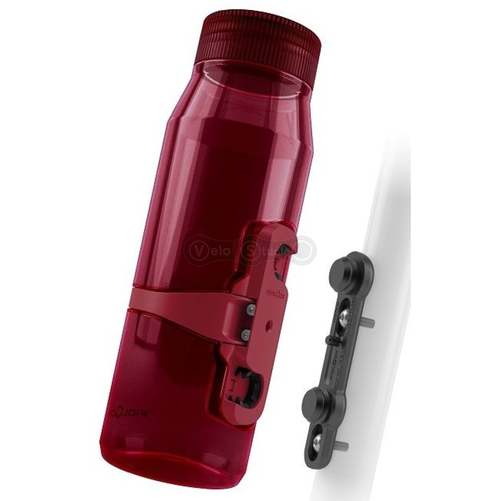Фляга з магнітним утримувачем та базою FIDLOCK TWIST bottle 700мл., прозорий/червоний