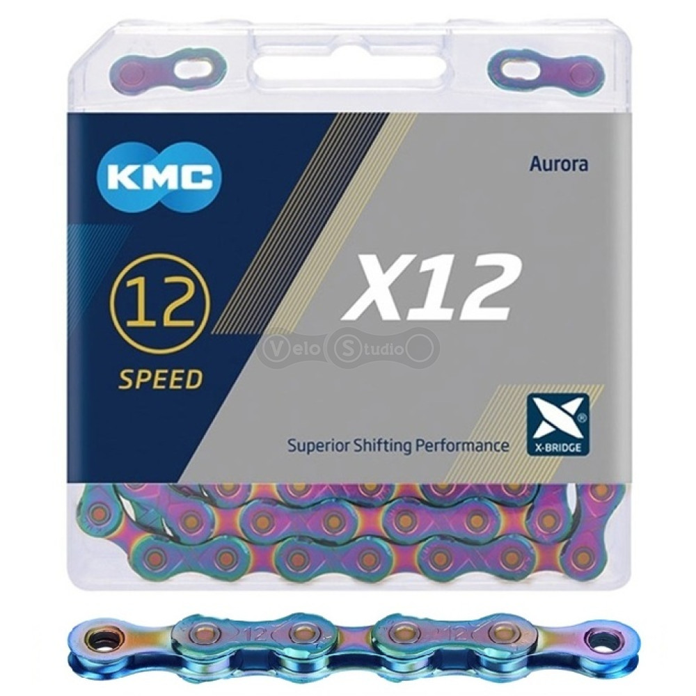 Ланцюг KMC X12 Aurora Blue 12 швидкостей, 126 ланок + замок