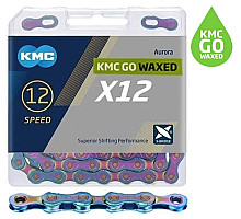 Ланцюг KMC X12 Aurora Blue 12 швидкостей, 126 ланок + замок Waxed (мастило KMC GO WAX)