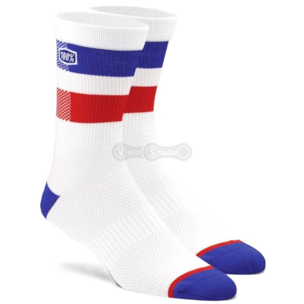 Вело носки 100% FLOW Socks [White], S/M (EU 38-42)