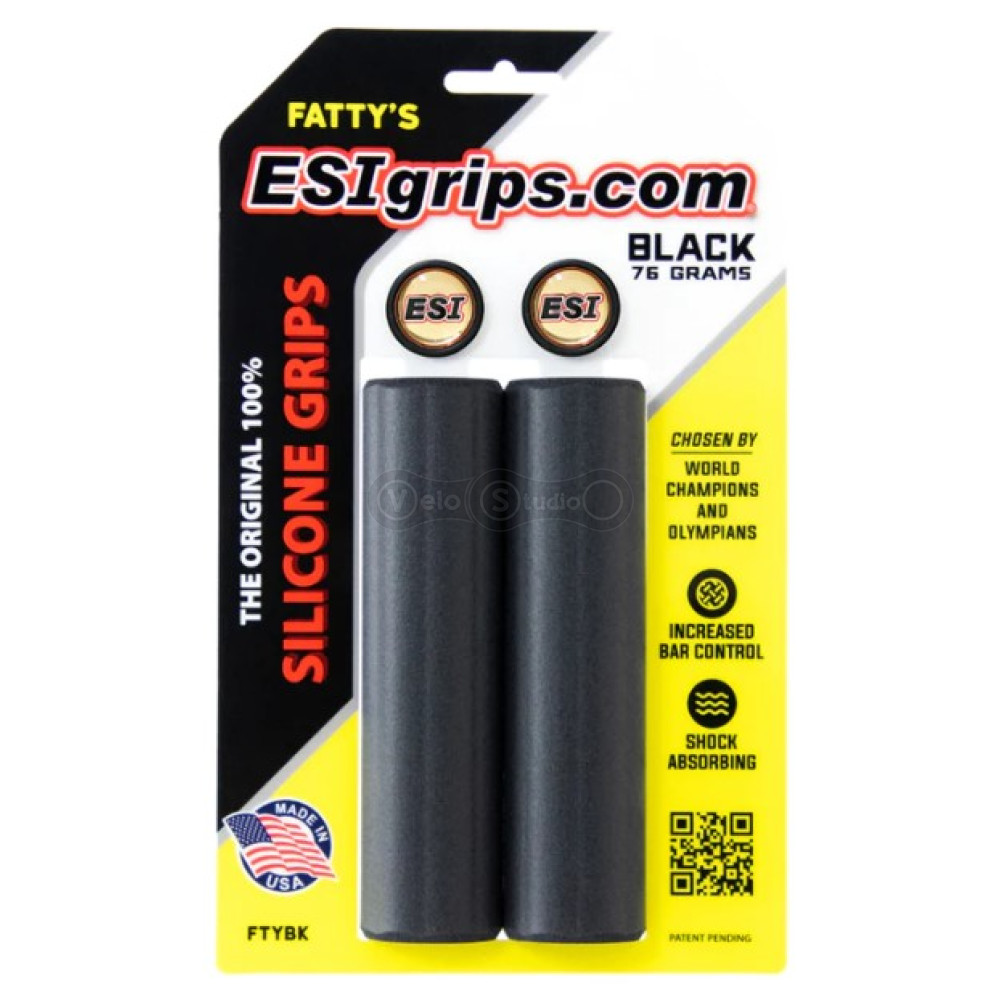Грипсы ESI Fatty's Silicone Bicycle Grips Black (чёрные) 35 мм