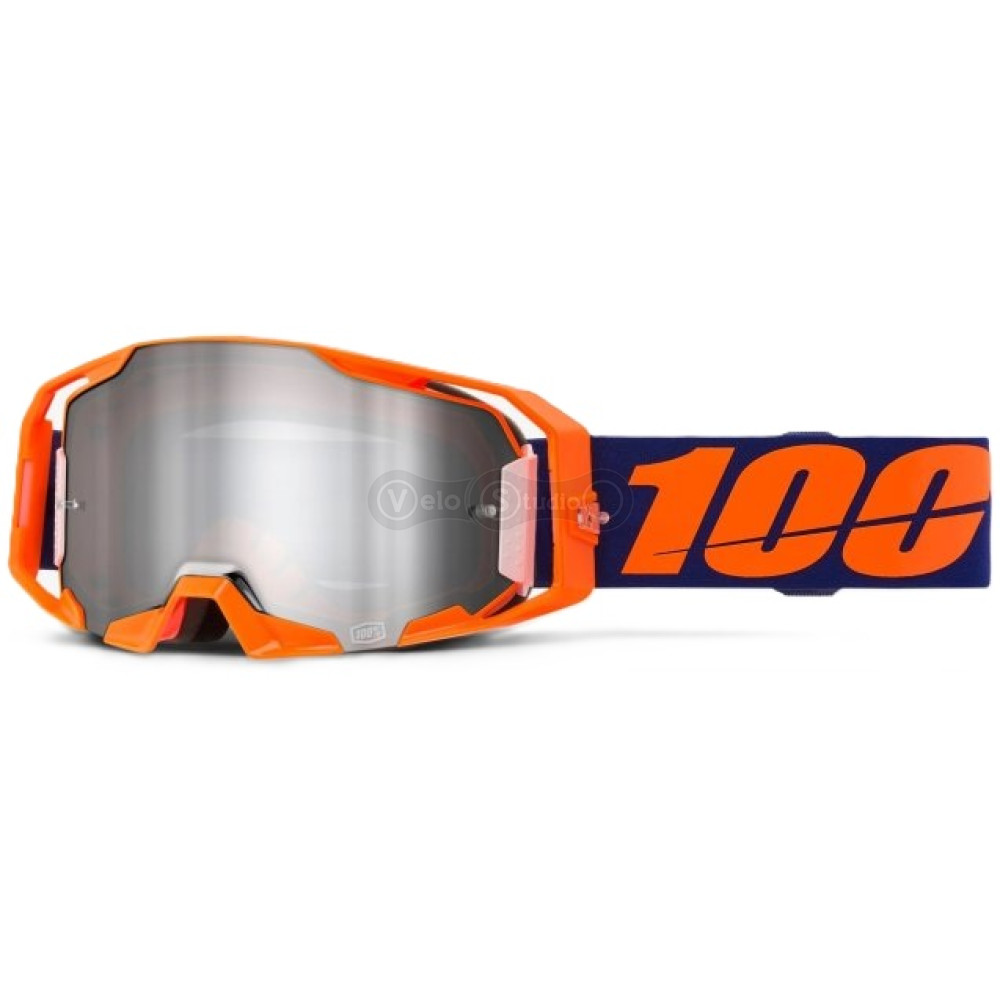 Маска 100% ARMATIC Goggle [Neon Orange], Mirror Silver Lens