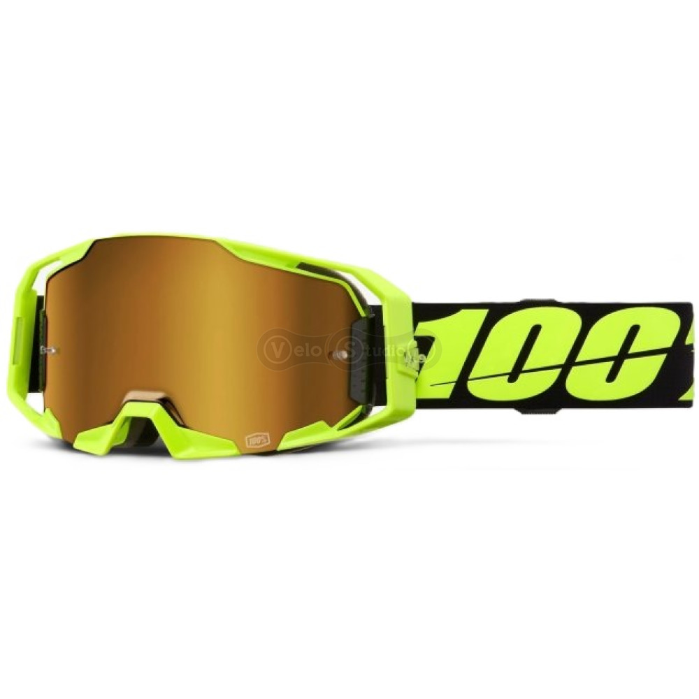 Маска 100% ARMATIC Goggle [Neon Yellow], Mirror Gold Lens