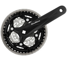 Шатуни SunRace FCM600 3 під квадрат, 170 мм, 42-32-22T, на 8/7швидкостей, із захистом, чорні