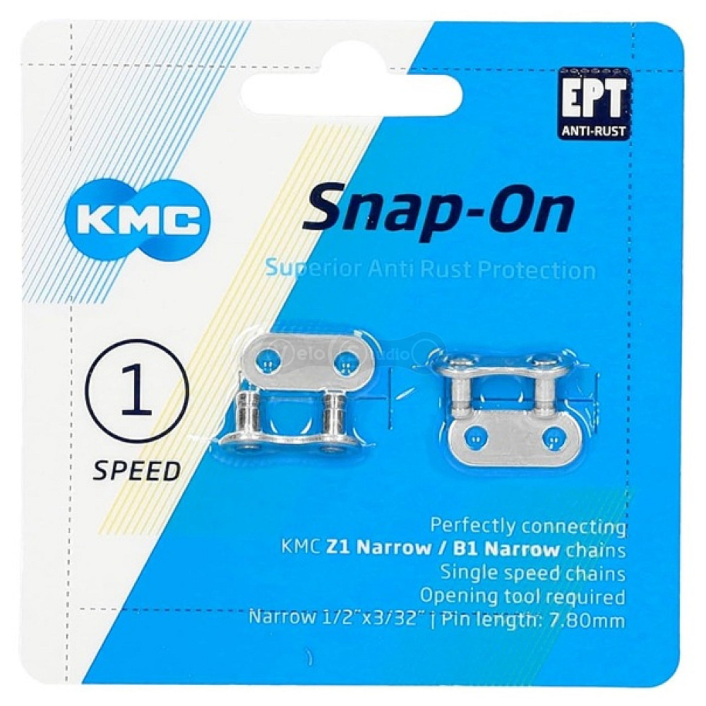 Замок цепи KMC Snap-On narrow Silver EPT 1 скорость, 2 штуки