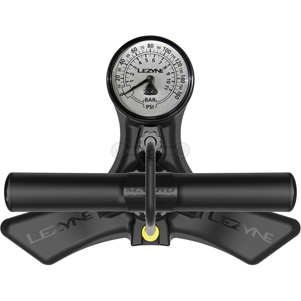 Насос підлоговий LEZYNE MACRO FLOOR DRIVE HV DV Манометр 3,5 Чорний матовий 100psi Y18