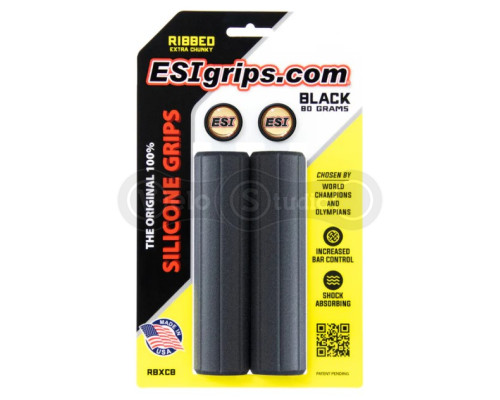 Грипсы ESI Ribbed Extra Chunky Black Silicone Bicycle Grips - 34 мм
