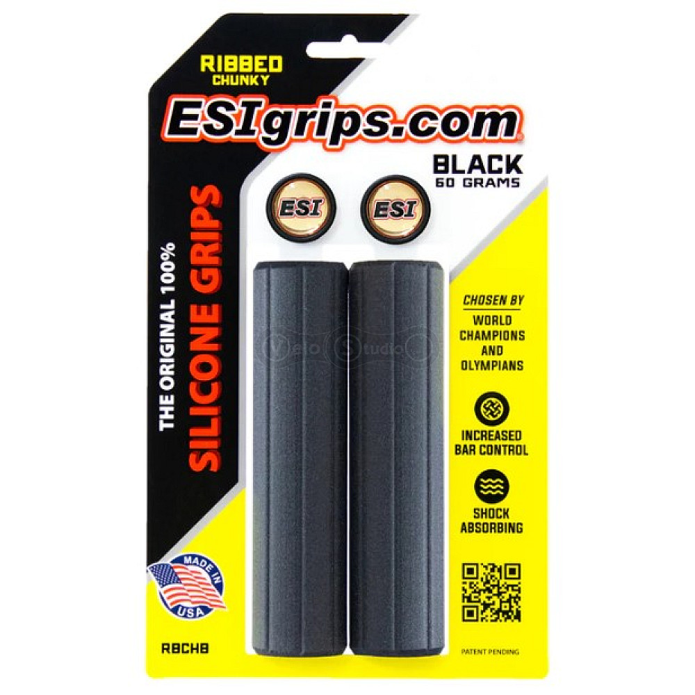 Грипсы ESI Ribbed Chunky Black Silicone Bicycle Grips - 32 мм