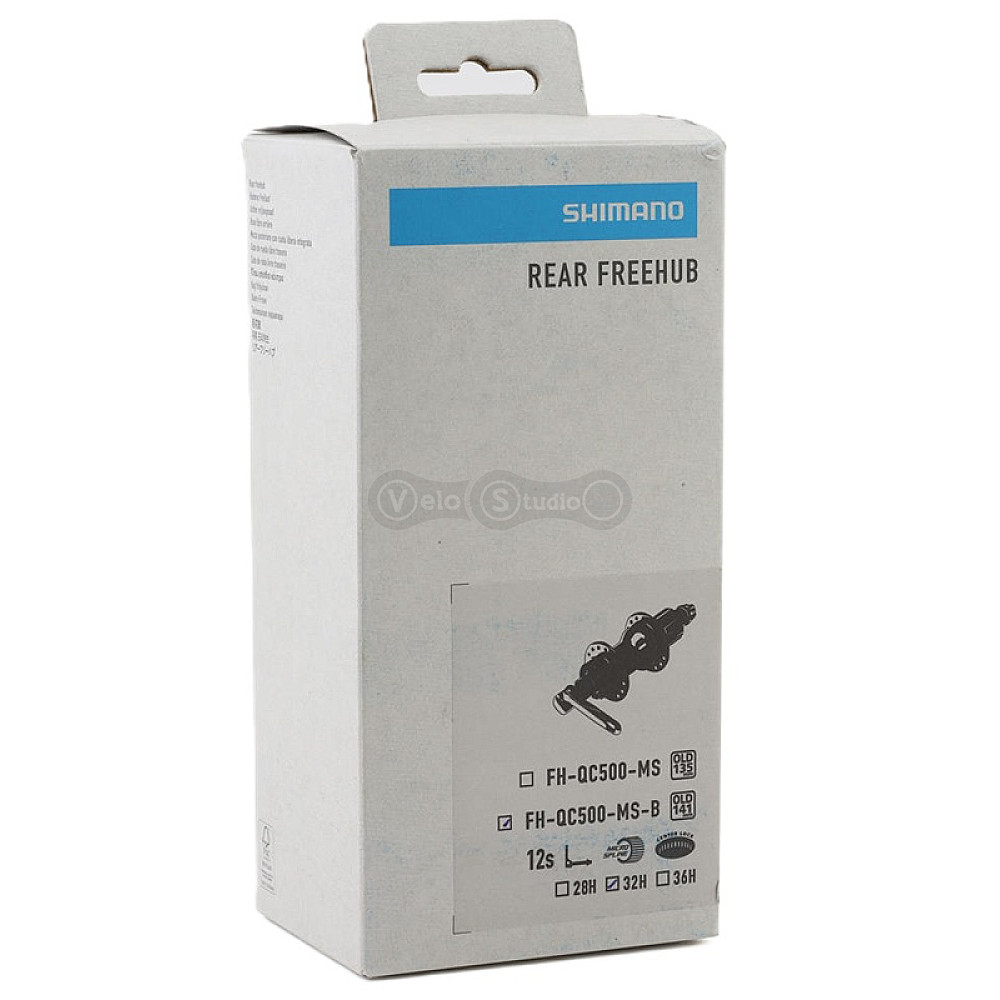 Втулка задня Shimano FH-QС500-HM, CUES, 12 швидкостей, 32отв, QR, OLD: 141мм, Center Lock