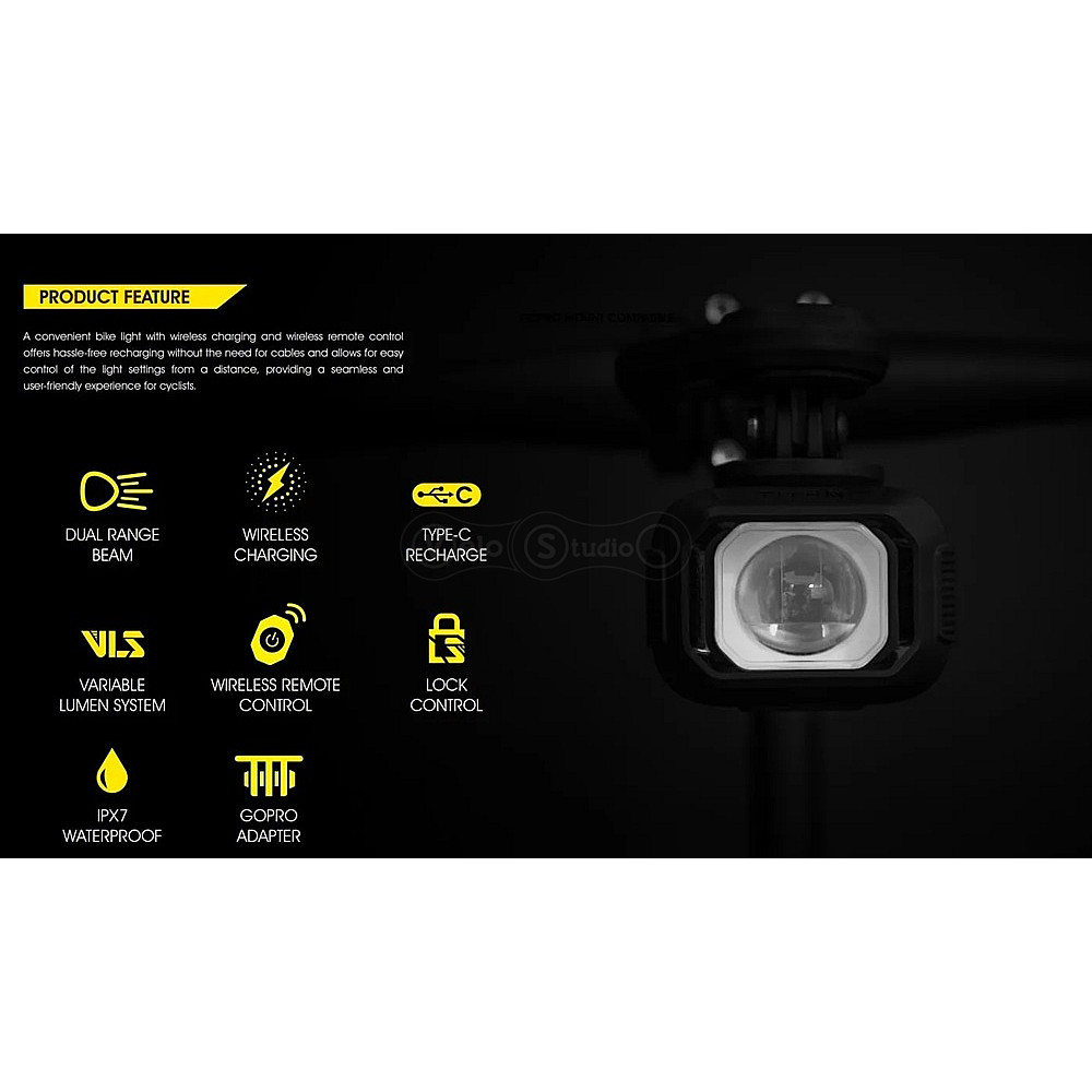 Фара Moon Titan Max 1700 люмен встроенный аккумулятор, USB TYPE-C, черная