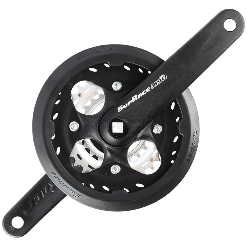 Шатуны SunRace FCM904 B, 170 мм, 44-32-22T, 9 скоростей с защитой