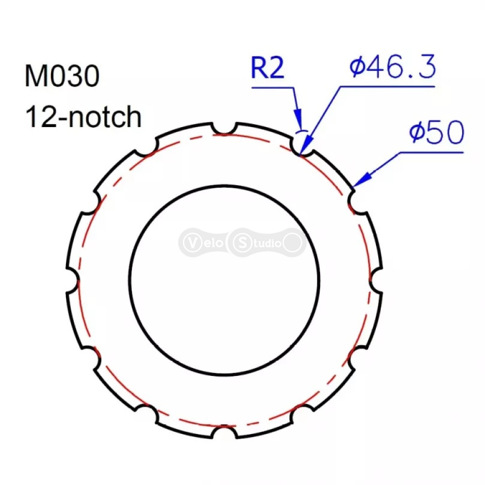 Знімач Ice Toolz M030 для каретки Praxis ® Works ® M30 (12-пазів 48-50mm)