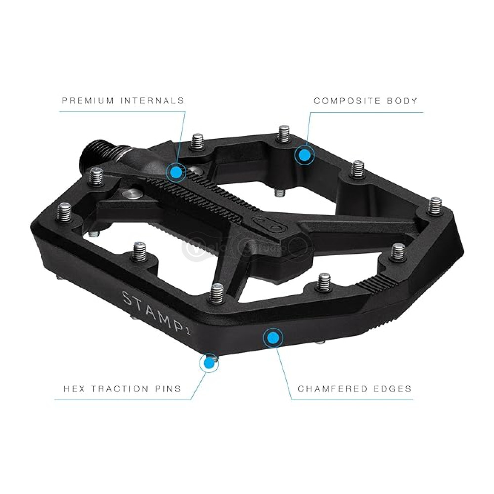 Педалі Crankbrothers STAMP 1 (GEN. 2), розмір L (43-49 eu), чорні